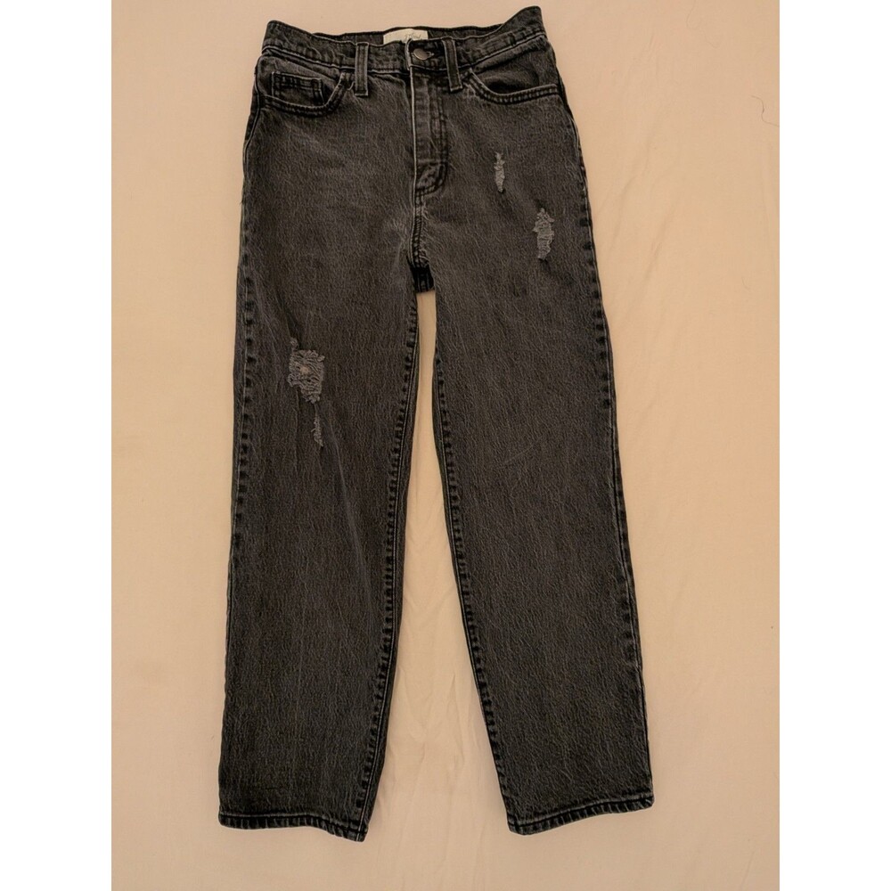 Universal Thread Jeans High Rise Vintage Straight Stretch Womens Black 00/24R